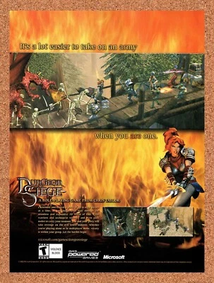 2001 Dungeon Siege PC Original Advertisement / Retro Wall Art v6