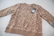 Country Road Sweat Top Size 9 Teen Girls Heritage Logo Jumper Leopard Print