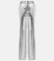 [Rotate] Rotate Metallic-effect high-rise straight pants AU 12 silver