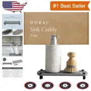 Sleek Diatomaceous Stone Sink Caddy with Stainless Steel Feet for Modern Homes