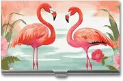 [LKHDS] Slim Aluminum Alloy Business Card Holder Two Red Flamingos Pocket Business Card Case Portable Business Card Wallet Business Card Holders Handheld Card Box for Women Men, style, One size, Style