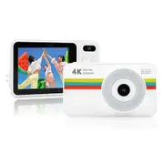 4K HD Digital Camera,50MP Digital Camera With AutoFocus Function 16X Digital Zoom With 32GB TFcard Color White