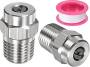 uxcell 2 Pack Surface Clean Tips - 15 Degree 1/4" NPT Male Pressure Washer Nozzles Cleaner Nozzle Replacement, Stainless Steel with Sealing Tape, Apply to Water Guns (1.236mm Orifice)