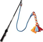 Interactive Flirt Pole Toy for Dogs Chase and Tug of War,Durable Teaser Wand
