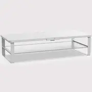 Monitor Stand with drawer, 2-Tier Monitor Stand Riser for desk with Phone Holder and Cable Management - Desk setup, Laptop Printer, Desk Organizer Stand, for Home & Office, White