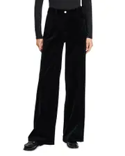 Theory 5 Pocket High Rise Stretch Straight Leg Velvet Jeans in Baltic 4