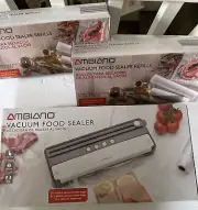 AMBIANO VACUUM FOOD SEALER ~ WITH BONUS 2 BOXS OF SEALER BAG ROLLS