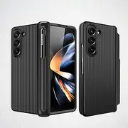 For Samsung Galaxy Z Fold5 Case, Cover with Built-in Screen Protector & S Pen Slot, Hinged Folding All-inclusive Shell, Hinge Protection Case, Slim and Drop Resistant Case for Galaxy Z Fold5-Black