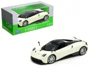 1/24 Welly Pagani Huayra with Black Top Diecast Model Car Pearl White 24088