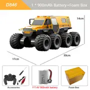 8x8 Rc Car 8wd Off-road Amphibious Stunt Vehicle 8-wheel Speed Racing Truck Waterproof Crawler 2.4g Remote Control Cars Toys 1b yellow