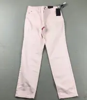 NYDJ Pants Womens 4 Pink Flat Front Original Slimming Fit Ankle Lightweight NWT