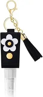Portable Hand Sanitizer Holder Keychain for Women 30ml White Black Mini Perfume Toner Spray Bottle Handbag Accessories