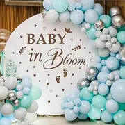 Baby in Bloom Wall Sticker, Oh Baby Wall Decal, Baby Shower Party Decal Sign, Gender Reveal Party Decorations, Arch Decor Baby Party Decorations Vinyl Stickers for Backdrop Party Suppl