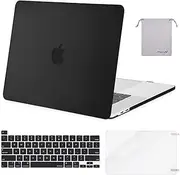 MOSISO Compatible with MacBook Pro 16 inch Case 2020 2019 Release A2141 with Touch Bar Touch ID, Protective Plastic Hard Shell Case & Keyboard Cover & Screen Protector & Storage Bag, Black