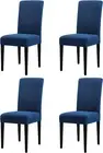 SUBRTEX STRETCHY NON-SLIP DINING CHAIR SLIPCOVERS, 4 PACK, BLUE
