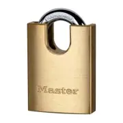 Master Lock 40mm Brass Shourded Padlock - Hardened Steel Shrouded Shackle