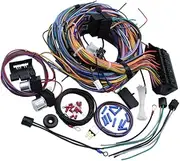 Vsenkes 20 Circuit Wiring Harness Kit Street Rod Wiring Harness Professional Spare Parts Easy to Install Hot Rod Wire Harness