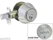 Deadbolt Single Cylinder polished Chrome Door Keyed Lock Kwikset Keyway Locks