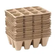 15pcs Pulp Seedling Cups 12 Compartments Nursery Incubators Plant Grow Trays