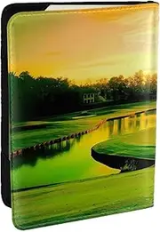 [JEJEA] Golf Course Print Travel Organizer Credit Cards Case Passport BookPassport Holder Cover Wallet forTraveling,, Black, One Size