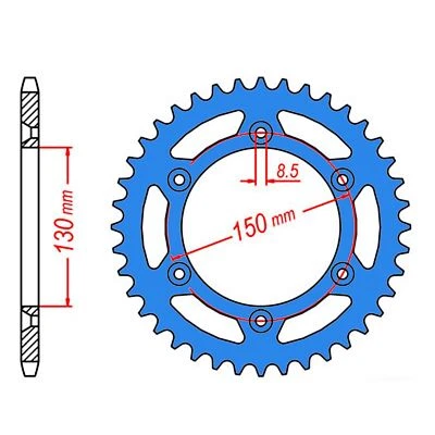 MTX Rear Sprocket 47T Blue for Yamaha YZ250FX 2015 >520