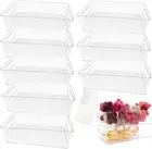 8 Pack Pantry Organization and Food Storage Bin,Stackable Clear Plastic Refriger