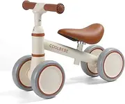 CBBLBEBE Baby Balance Bike for 12M-36M Old Boy Girl Lighting Toddler Balance Bike with Adjustable Seat & 4 Wheels, First Birthday Gift （White
