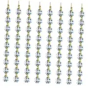 12.5 FT Crystal Glass Strand, Garland Octagon Beads Chandelier Crystal Prism