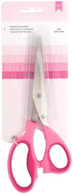 American Crafts 320653 Fringe Scissors 8"-Pink