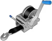 3 Speed Boat Trailer Winch 6615lbs Capacity Heavy Duty 3000KG Hand Winch with 8M Steel Wire Dyneema Webbing Strap Boat Car Marine