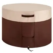 ELEXTYLE Round Fire Pit Cover44 Inch Waterproof Outdoor Round Firepit CoverHe