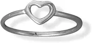 [JewelryWeb] 925 Sterling Silver Polished Open Love Heart Ring 1.3mm Band is 6.4mm X 7.1mm Statement-Ring