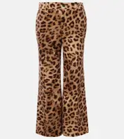 [Chloe] Chloé Leopard-print cotton velvet flared pants AU 6 yellow