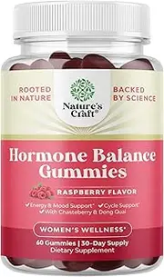 Hormone Balance for Women of All Ages - PMS Gummies and Cycle Support Supplements for Women with Vitamin B6 and Dong Quai Gummy Vitamin - Menopause and Mood Support Supplement PMS Support for Women