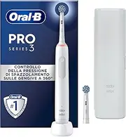 Oral-B PRO 3 3500 Electric Toothbrush/Electric Toothbrush, 2 Replacement Brushes, with 3 Cleaning Modes and Visual 360° Pressure Control for Dental Care, Travel Case, Gift Man/Women, White
