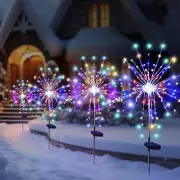Warm White Multicolor Solar Powered 120 LED Firework Sparkler Lights DIY Shape