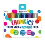 Ooly Chunkie Paint Stick/6 Kids Crayons —Metallic Age3+ 04396