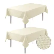 2 Pack Square Tablecloth Wrinkle Free Washable Soft Textured Table Cloth Deco...