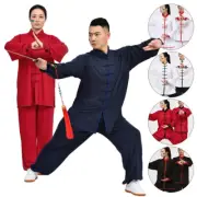 XS-3XL Chinese Tang Suit Tai Chi Suit Traditional Collar Kung Fu Pants+Tops NEW