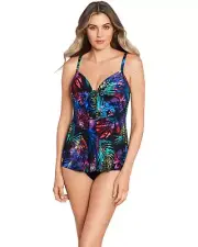 Miraclesuit L4818 Womens Multi Caliente Tropical Marina Swim Top Size 8