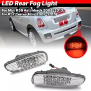 2x Clear LED Rear Fog Light Lamps For 2nd Gen Mini Cooper R57 Convertible 07-15