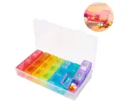 Travel Friendly Pill Box 7 Day with Large Compartments and Sturdy Design, Portable Medication Reminder for Vitamins/Fish Oils/Supplements
