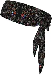Math Formula Sports Strap Double-Sided Headscarf Men's Bow Tie Sports Headscarf Running Yoga Exercise Headband