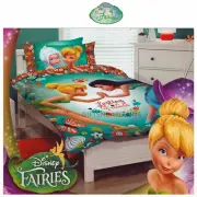 Disney Fairies Tinkerbell Double Bed Quilt Cover Set Bed Girl Doona Duvet