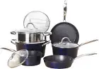 Kitchen Academy Pots and Pans Set Nonstick - 15 Pieces Induction Cookware Sets,