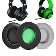Ear Pads and Headband Replacement Pads for Razer Nari Ultimate 7.1 Gaming Headset black protein leather
