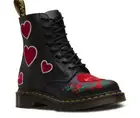 Dr Martens Doc 8 Hole 1460 Pascal Hearts Black Red 24406001