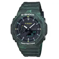 在飛比找ETMall東森購物網優惠-【CASIO 卡西歐】G-SHOCK 雙顯錶 樹脂錶帶 森林