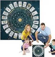 shpuuyy Tarot Cloth,Square Tarot Cards Altar Cloth | Flannel Horoscope Board Game Mat Square Card Pad for Oracle, Deck & Beginner