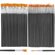 Small Paint Brushes Bulk110 Pcs Nylon Hair Paint Brushes with Flat and Round ...
